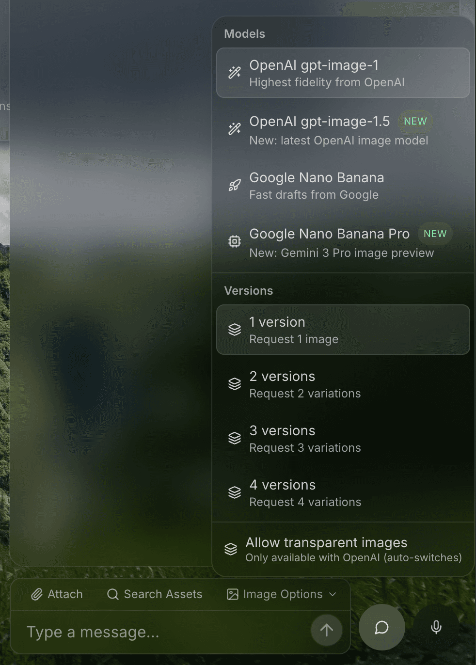 Model Picker Interface